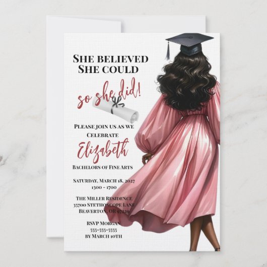 Ze dacht dat ze het kon, dus ze deed Afstuderen Kaart (Voorkant)