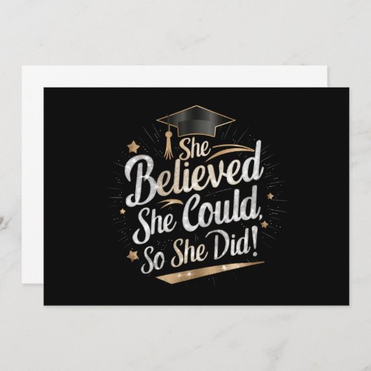 Ze dacht dat ze het kon, dus ze deed Afstuderen Kaart (Voorkant / Achterkant)