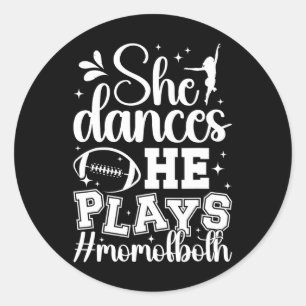 Ze danst dat hij moeder van zowel dans als Footbal Ronde Sticker