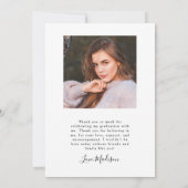 Ze deed de aankondiging van het Afstuderen van de  (Achterkant)