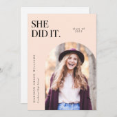 Ze deed de aankondiging van het Afstuderen van de  (Voorkant / Achterkant)