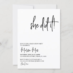 Ze deed de uitnodiging van de moderne GraduPartij