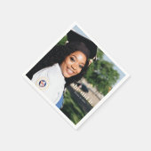 Ze deed het Aankondiging Afstuderen Foto Servet (Hoek)