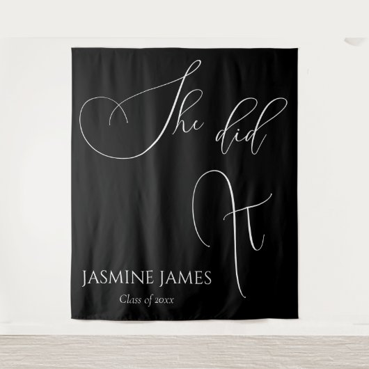 Ze deed het afstudeerfeest achtergrond wandkleed (Voorkant)
