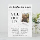 Ze deed het Afstuderen krant middelbare school fot Kaart (Staand voorkant)