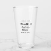 Ze deed het afstuderen naamklasse van 20XX tekst t Glas (Achterkant)