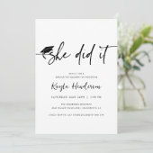 Ze deed het Afstuderen uitnodiging (Staand voorkant)