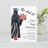 Ze deed het Afstuderen van de islamitische hijab-W Kaart (Staand voorkant)