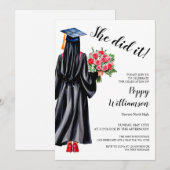 Ze deed het Afstuderen van de islamitische hijab-W Kaart (Voorkant / Achterkant)