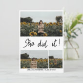 Ze deed het | Drie fotocollage Afstuderen | Kaart (Staand voorkant)