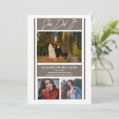 Ze deed het eenvoudige, minimalistische Afstuderen Aankondiging (Staand voorkant)