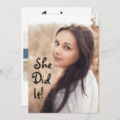 Ze deed het! Foto Afstuderen Aankondiging (Voorkant / Achterkant)