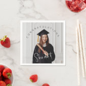 Ze deed het, foto, gefeliciteerd met de afstuderen servet (Insitu)