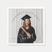 Ze deed het, foto, gefeliciteerd met de afstuderen servet (Voorkant)