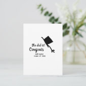 Ze deed het gefeliciteerd afstuderen voeg student  briefkaart (Staand voorkant)