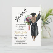 Ze deed het Graduation Party Kaart (Staand voorkant)