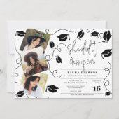 Ze deed het Modern zwart-wit foto-afstuderen Kaart (Voorkant)