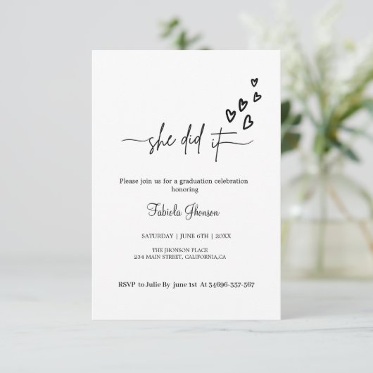 Ze deed het simpele grautiviering om te vereren kaart (Staand voorkant)