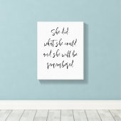 "Ze deed wat ze kon" Inspirerend Canvas Art (Insitu (Houten vloer))