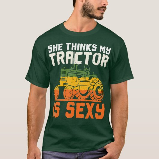 Ze denkt dat m'n tractor zo erg is. t-shirt (Voorkant)