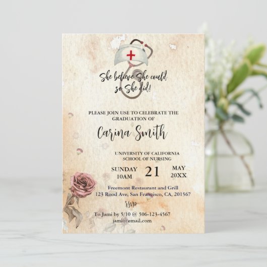 Ze denkt dat ze Afstuderen kan Kaart (Staand voorkant)