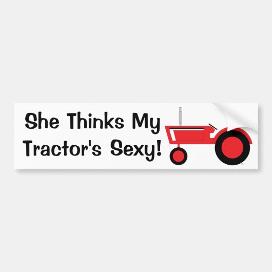 Ze denkt rood bumpersticker (Voorkant)