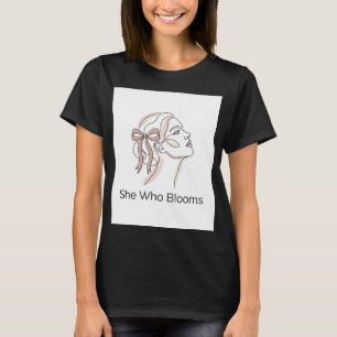 Ze Die Bloeit Lijnkunst Dames T-Shirt