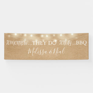 Ze doen het BBQ Rustic String Lights-Verloving Spandoek
