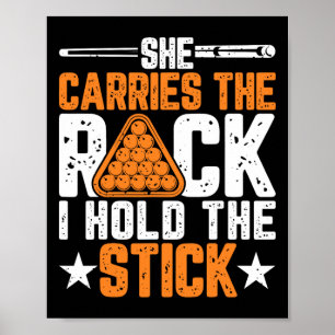 Ze draagt het rek I Hold The Stick - Funny Bill Poster