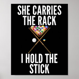 Ze draagt het rek Ik houd de stick Funny Pool B Poster