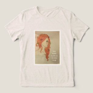 Ze droeg bloemen in haar haar Tri-Blend shirt