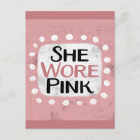 Ze droeg roze Briefkaart