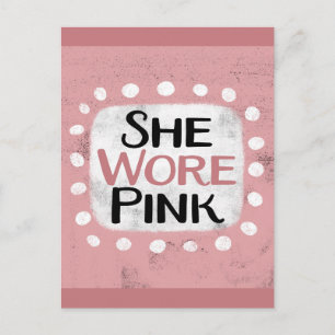 Ze droeg roze Briefkaart