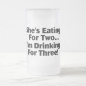 Ze eet voor twee matglas bierpul (Center)