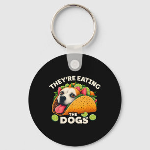 Ze Eten De Honden De Katten De Huisdieren Grappige Sleutelhanger