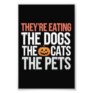 Ze Eten De Honden De Katten De Huisdieren Hallowee Foto Afdruk