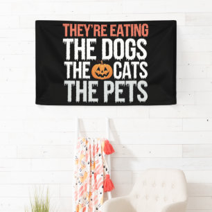 Ze Eten De Honden De Katten De Huisdieren Hallowee Spandoek