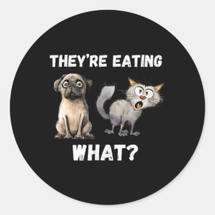 Ze eten de honden die ze eten de katten ronde sticker