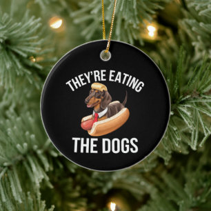 Ze eten de honden Donald Trump Debat 2024 Keramisch Ornament