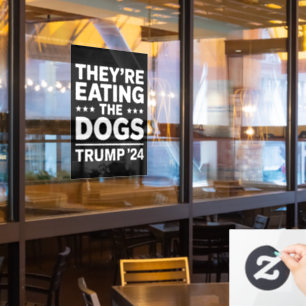 Ze eten de honden Funny Debate Trump citaat Raamsticker