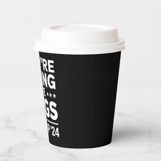 Ze eten de honden Grappig Debat Trump Quote Papieren Bekers (Links)