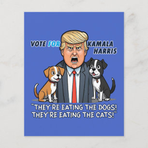 Ze eten de honden Grappig Trump Kamala 2024 Flyer