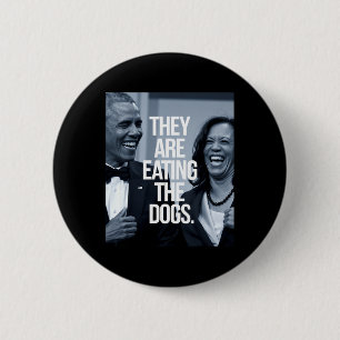 Ze eten de honden om President Kamala te ondersteu Ronde Button 5,7 Cm