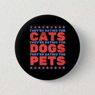 Ze eten de honden op ronde button 5,7 cm