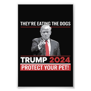 Ze eten de honden Trump 2024 debat Foto Afdruk