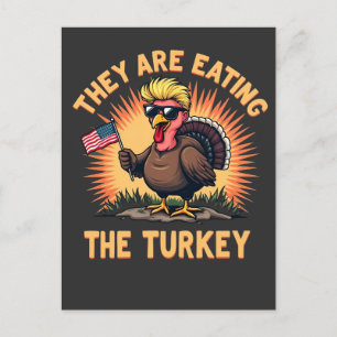 Ze eten de kalkoen Trump Vance Briefkaart