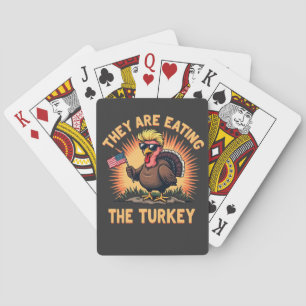 Ze eten de kalkoen Trump Vance Pokerkaarten