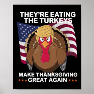 Ze Eten De Kalkoenen - Grappige Kalkoen Thanksgivi Poster