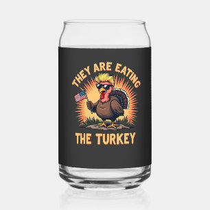 Ze eten de Turkije Trump Vance Blikvorm Glas