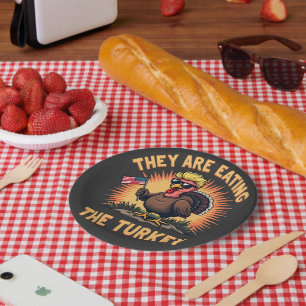 Ze eten de Turkije Trump Vance Papieren Bordje